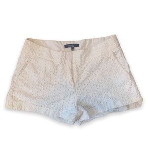 “Peter Som” white shorts with flower cutout details